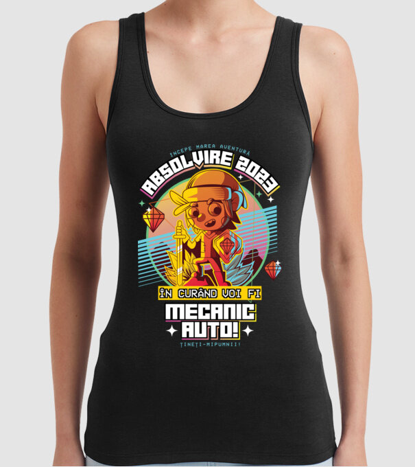 absolvire 2023 mecanic auto model negru pe tricou