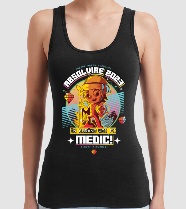 absolvire 2023 medic model negru pe tricou
