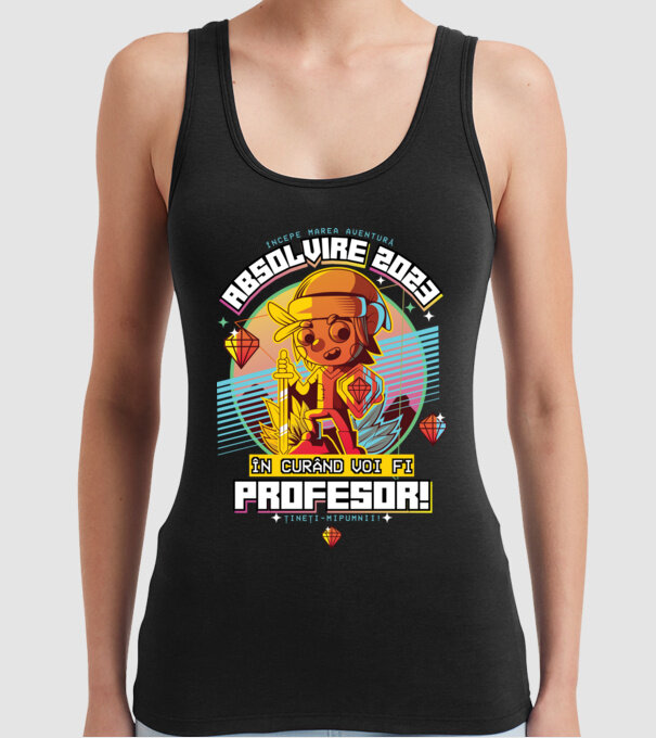 absolvire 2023 profesor model negru pe tricou