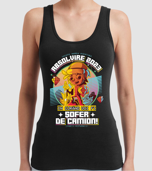 absolvire 2023 șofer de camion model negru pe tricou