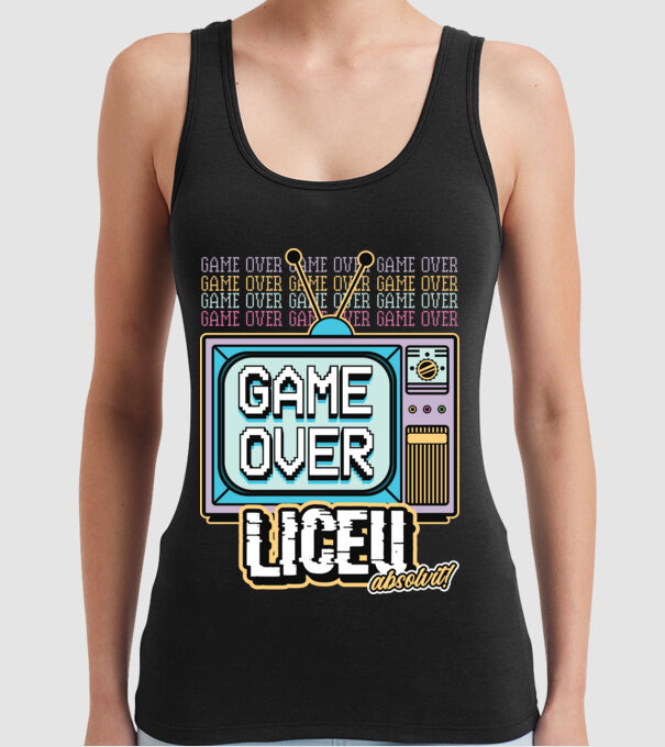 Absolvire retro liceu model negru pe tricou