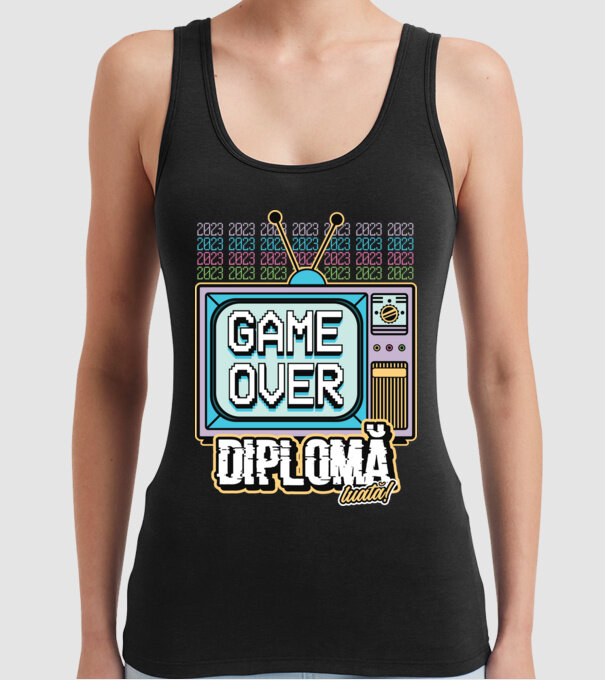 Absolvire retro diplomă model negru pe tricou