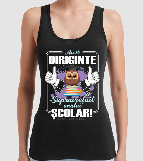 Acest diriginte a supraviețuit anului școlar! - veni, vidi, vici model negru pe tricou