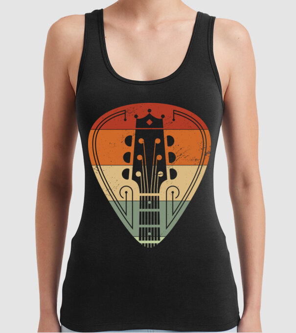 acoustic guitarist model negru pe tricou