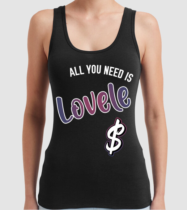 All you need is lovele model negru pe tricou