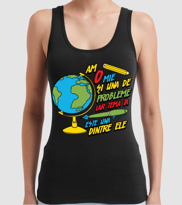 Am o mie și una de probleme, iar tema ta este una dintre ele model negru pe tricou