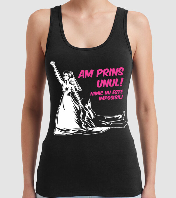 Am prins unul Nimic nu este imposibil model negru pe tricou