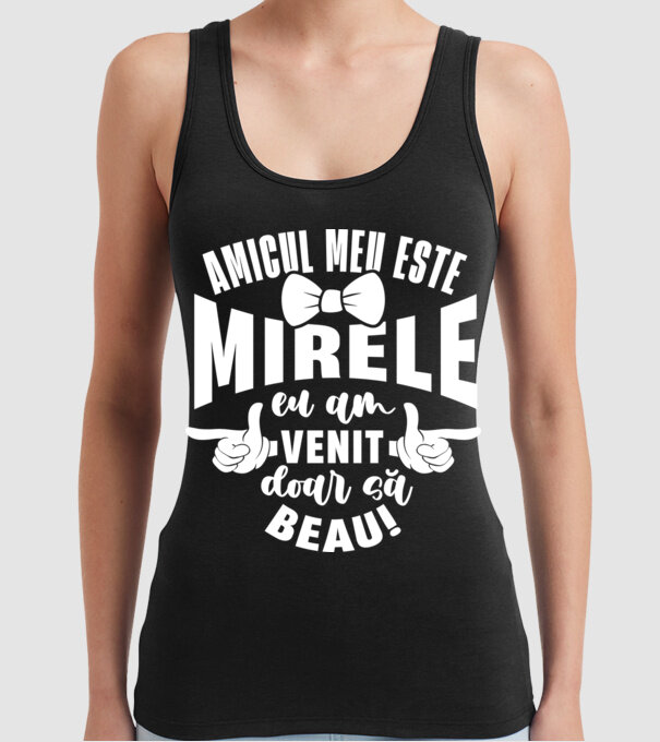 Amicul meu este mirele model negru pe tricou