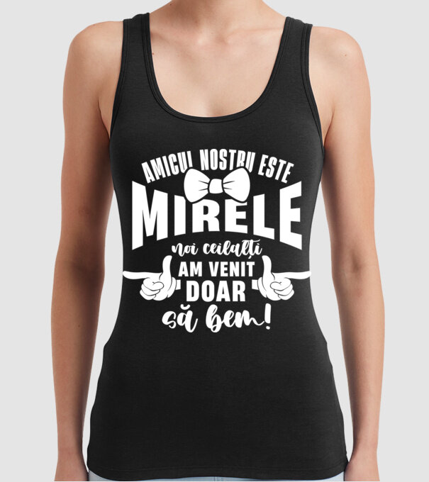 Amicul nostru este mirele model negru pe tricou