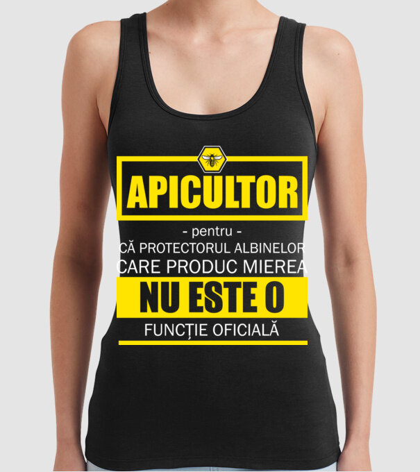 apicultor - pentru că protectorul albinelor care produc mierea nu este o funcție oficială model negru pe tricou