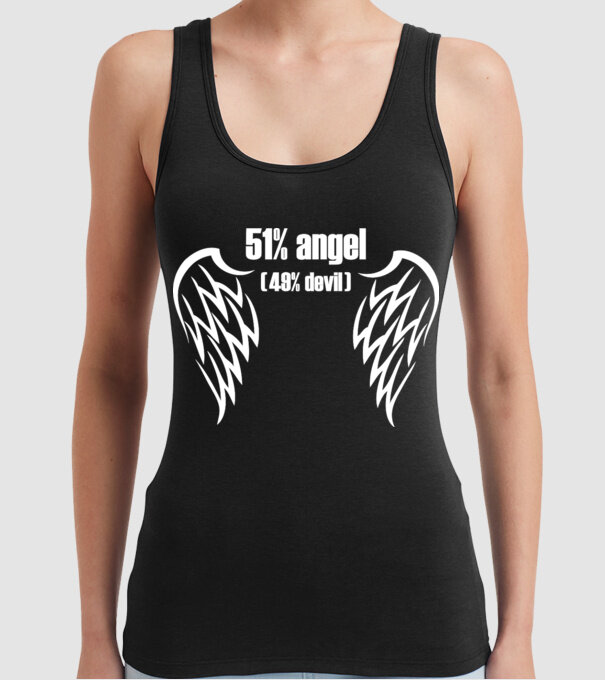Aripi de înger model negru pe tricou