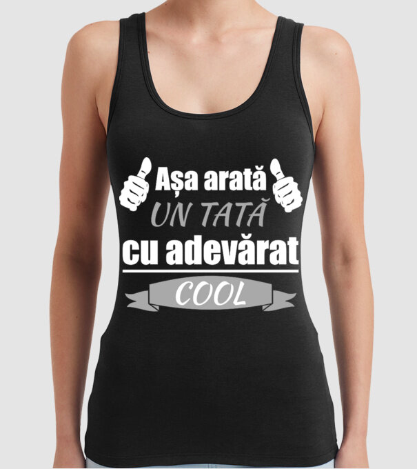 Așa arată un tată cu adevărat cool model negru pe tricou