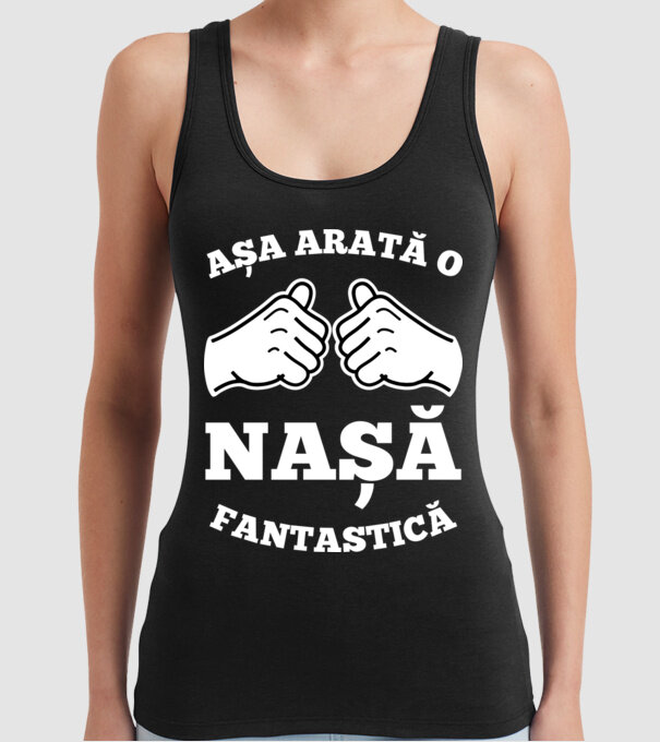 Așa arată o nașă fantastică model negru pe tricou