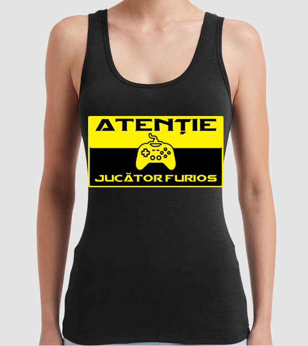 Atenție! Jucător furios model negru pe tricou