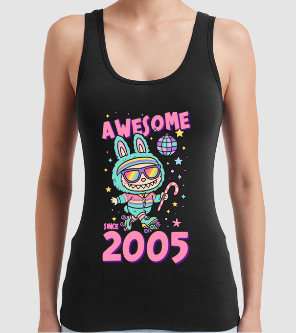 Awesome since 2005 - Labubu model negru pe tricou