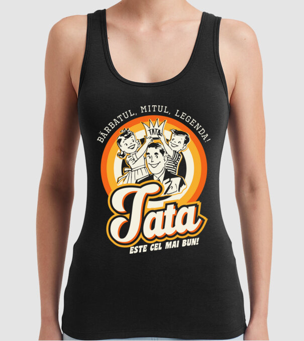 Bărbatul, mitul, legenda! Tata este cel mai bun! model negru pe tricou