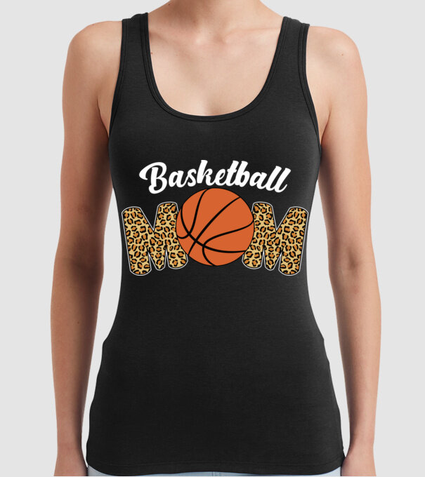 Basketball Mom model negru pe tricou