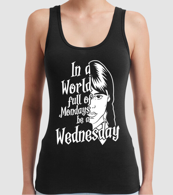 Be a Wednesday model negru pe tricou