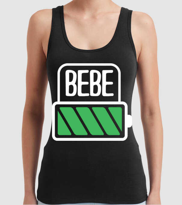 Bebe încărcat model negru pe tricou
