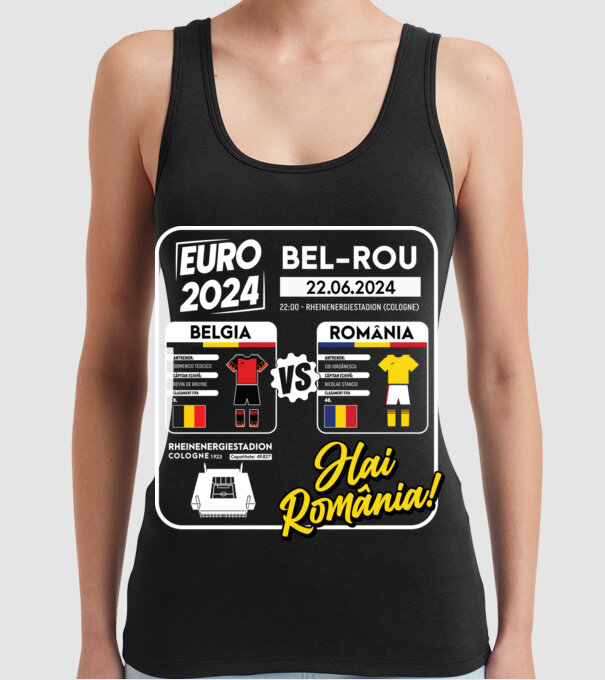 BEL-ROM euro 2024 calendar model negru pe tricou