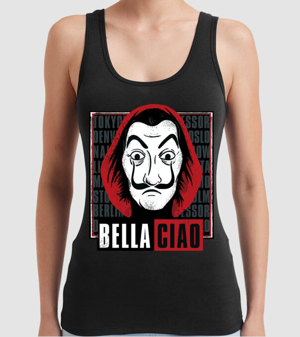 bella ciao dali model negru pe tricou