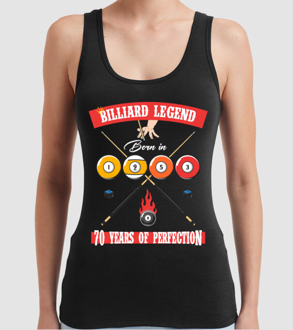 Billiard legend born in 1953 model negru pe tricou