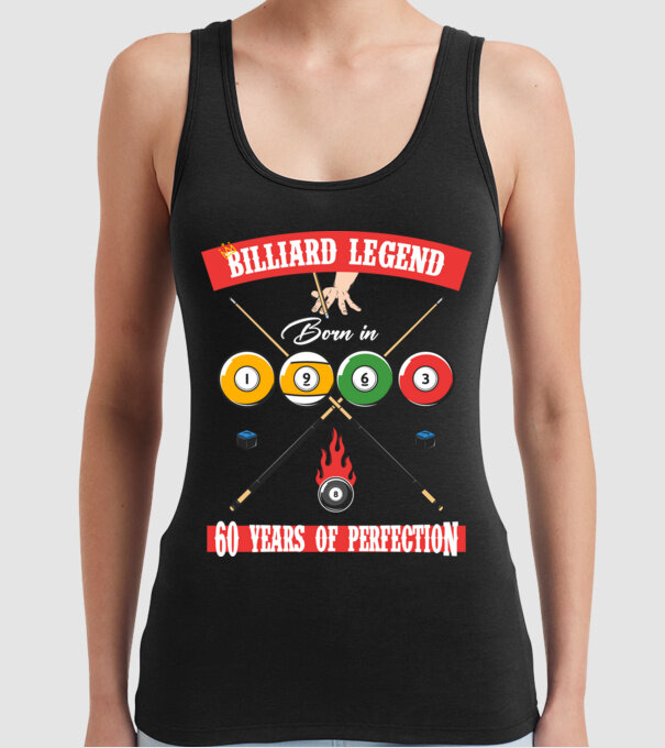 Billiard legend born in 1963 model negru pe tricou