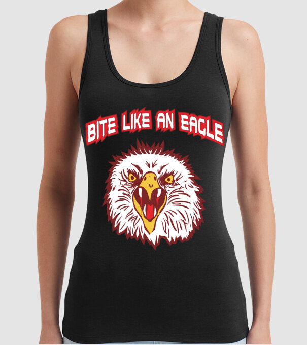 bite like an eagle cobra kai model negru pe tricou