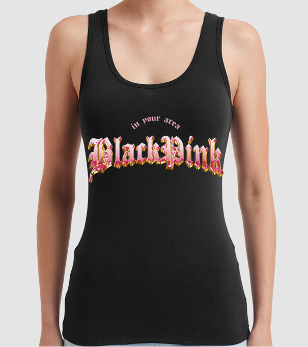 BLACPINK in your area model negru pe tricou