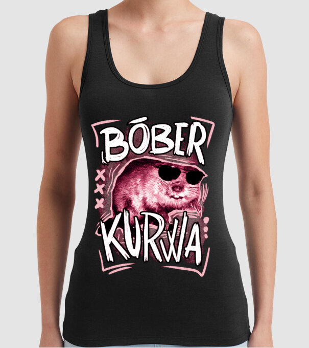 Bóber wtf model negru pe tricou