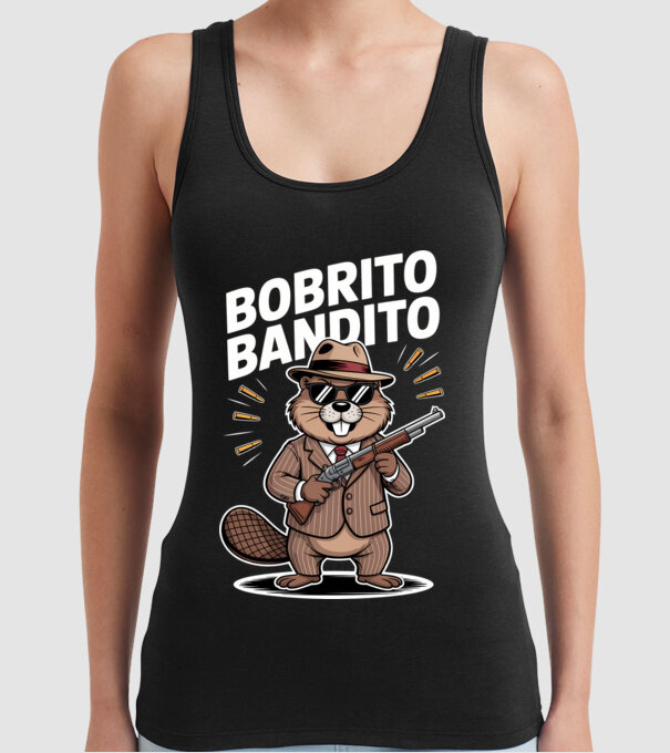 Bobrito Bandito model negru pe tricou