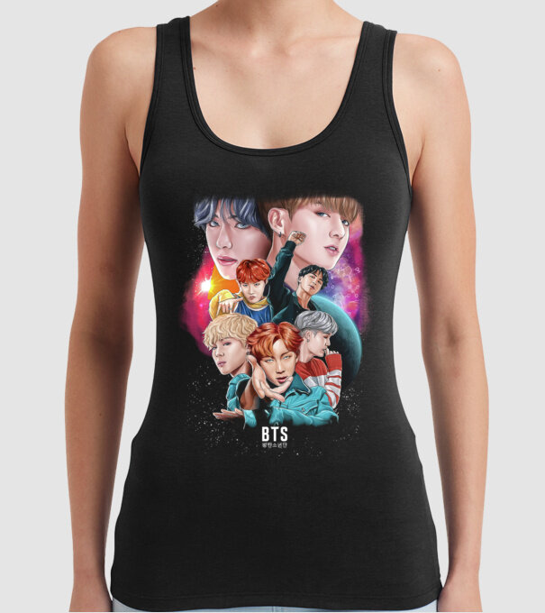 BTS POSTER model negru pe tricou