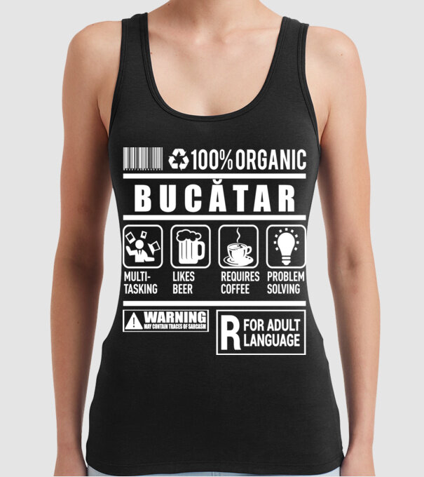 BUCĂTAR model negru pe tricou