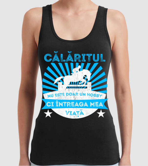 Călăritul nu este doar un hobby, ci întreaga mea viață model negru pe tricou