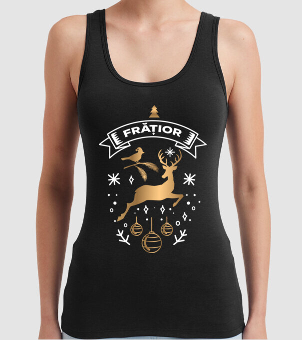 frățior christmas model negru pe tricou