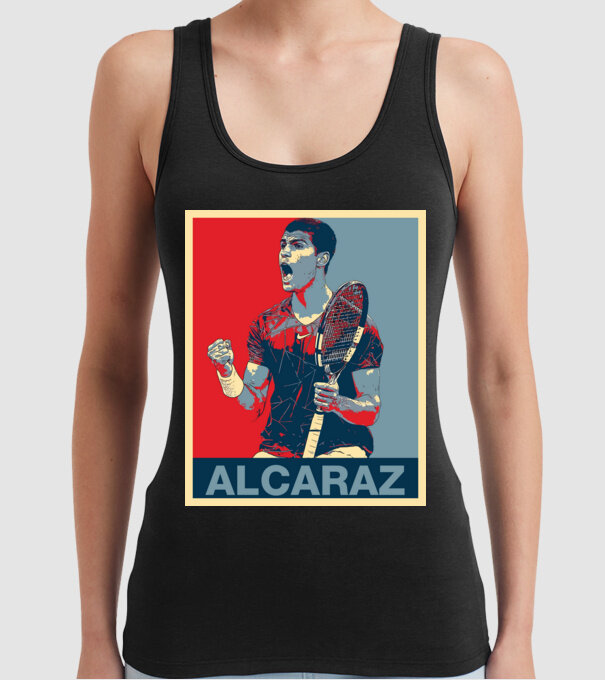 Carlos Alcaraz model negru pe tricou