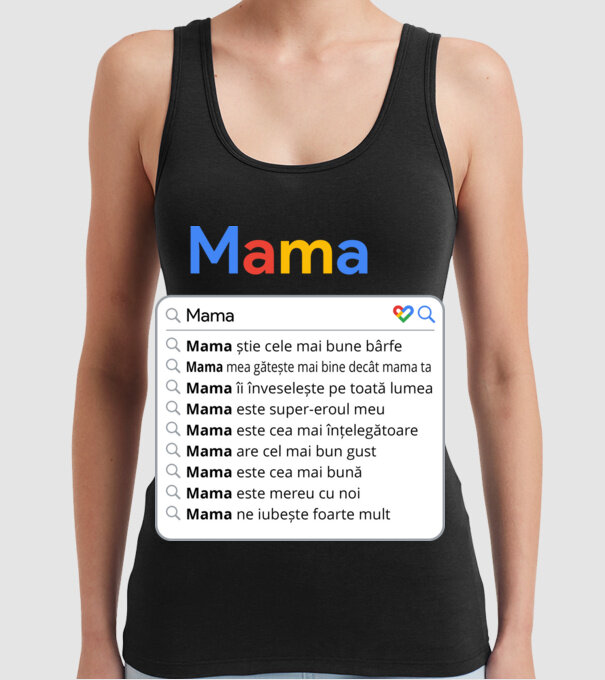 căutare Google Mama model negru pe tricou