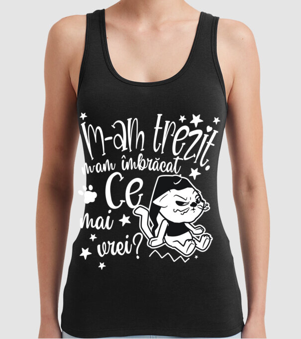 Ce mai vrei? model negru pe tricou