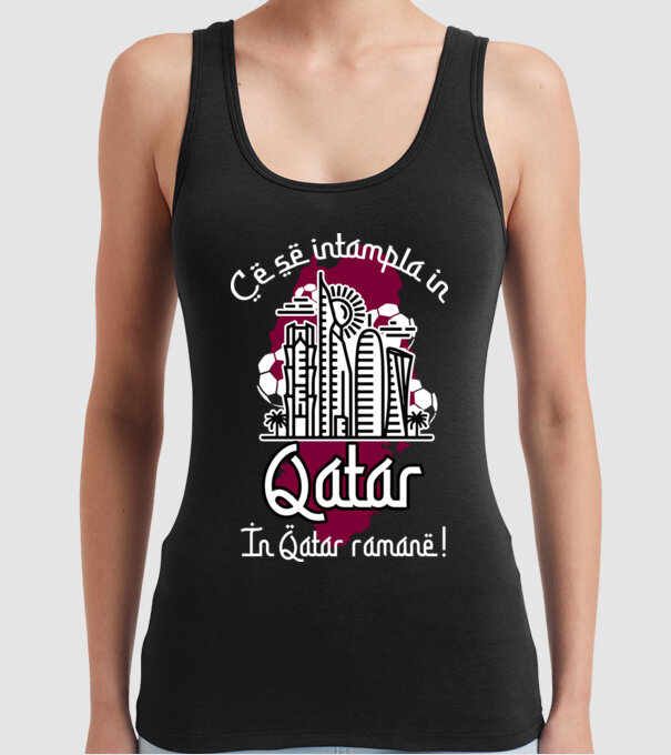 Ce se întâmplă în Katar model negru pe tricou