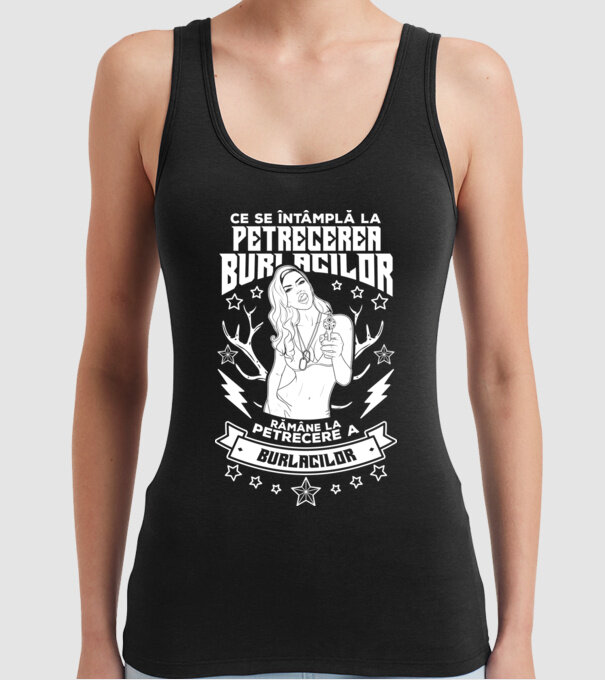 Ce se întâmplă la petrecerea burlacilor, rămâne la petrecere a burlacilor model negru pe tricou