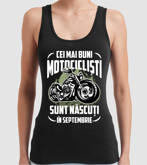 Cei mai buni motocicliști sunt născuți în Septembrie model negru pe tricou