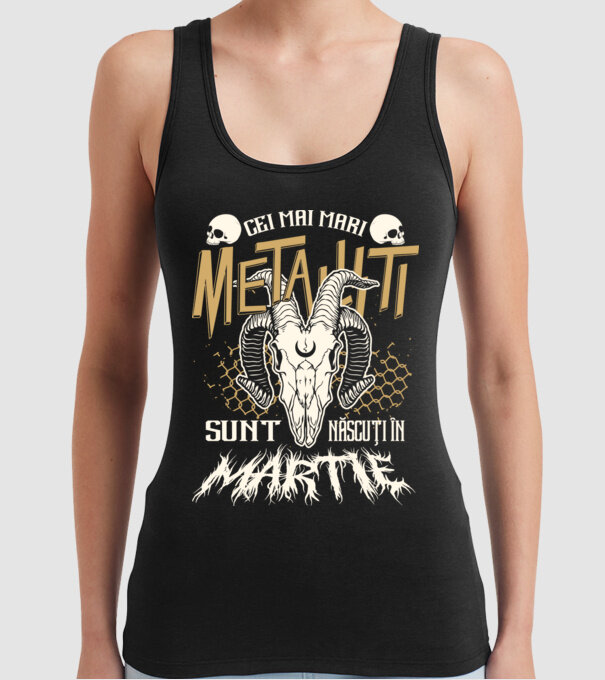 Cei mai mari metaliști sunt născuți în martie. model negru pe tricou