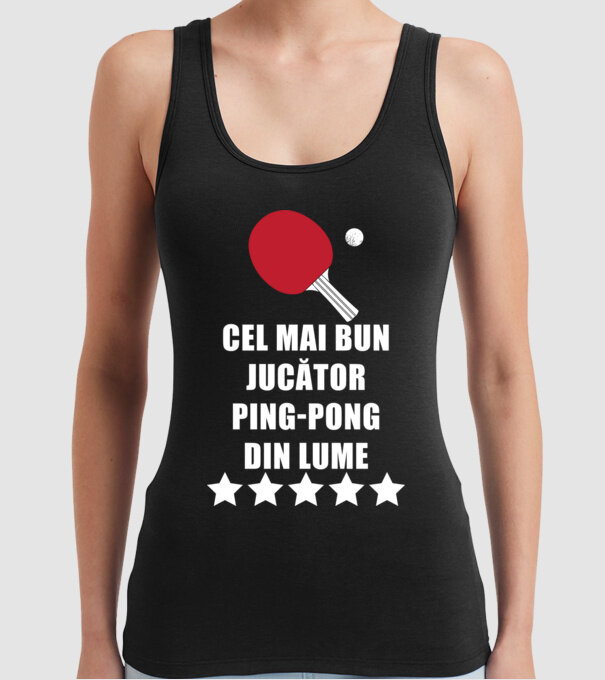 cel mai bun jucător ping-pong din lume model negru pe tricou