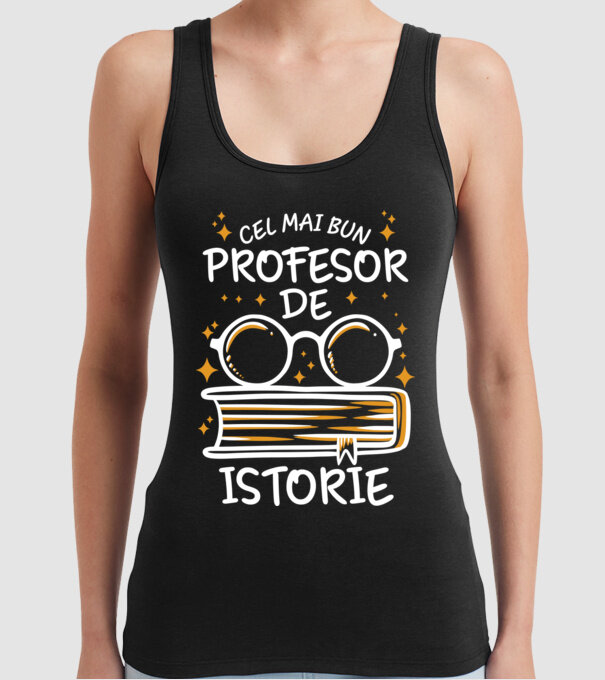 Cel mai bun profesor istorie model negru pe tricou