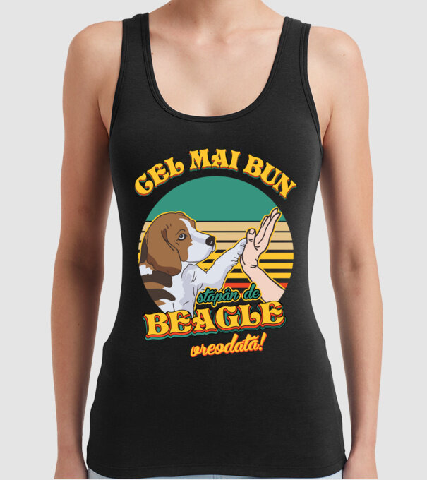Cel mai bun stăpân de beagle vreodată! model negru pe tricou