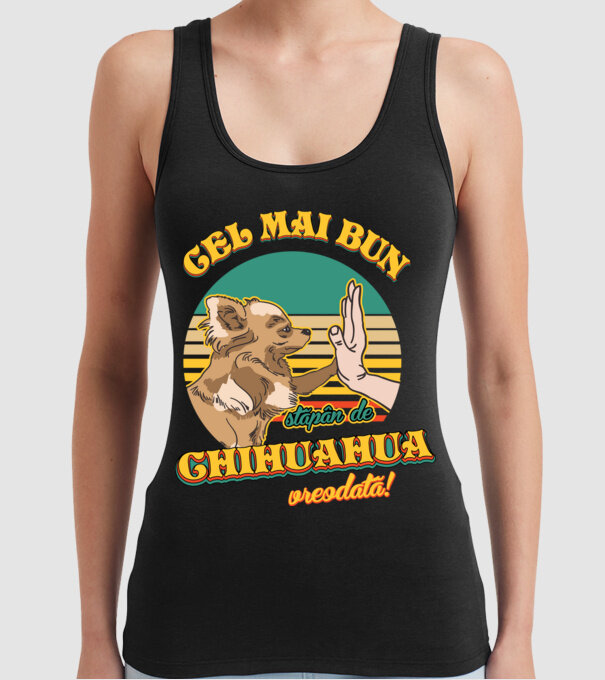 Cel mai bun stăpân de Chihuahua vreodată! model negru pe tricou