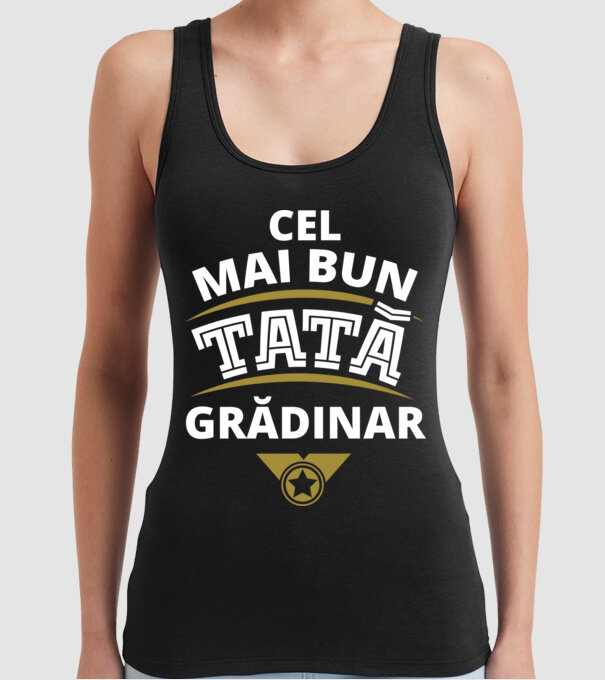 cel mai bun tată grădinar model negru pe tricou