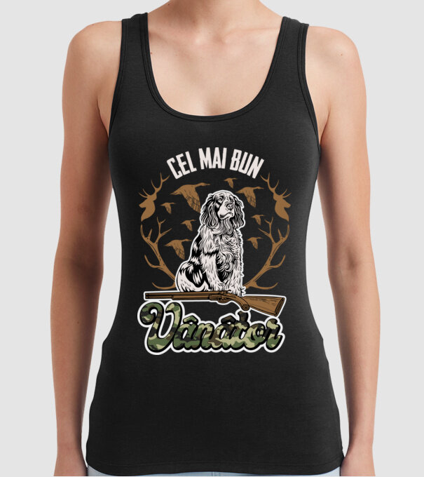 Cel mai bun vânător model negru pe tricou