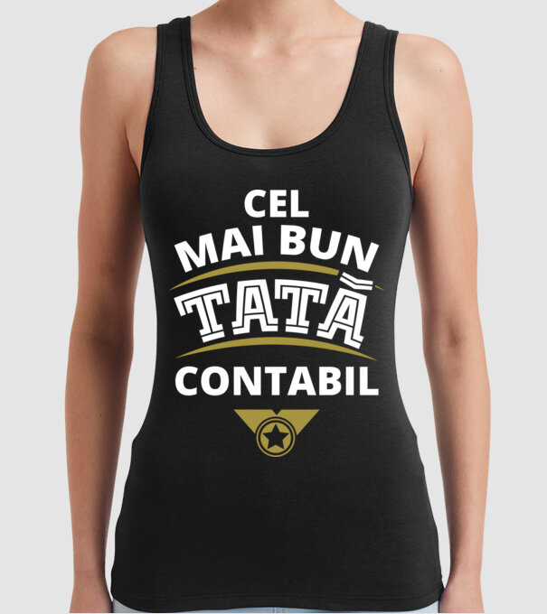 Cel mai bun tată contabil model negru pe tricou