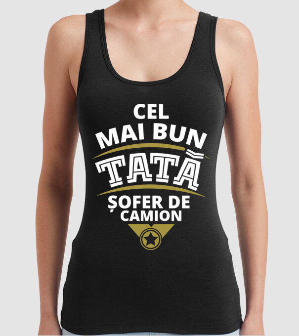 Cel mai bun tată șofer de camion model negru pe tricou